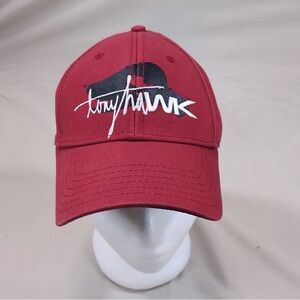 Tony Hawk Ball Hat Adjustable Back Red Black Embroidered Logo Cap